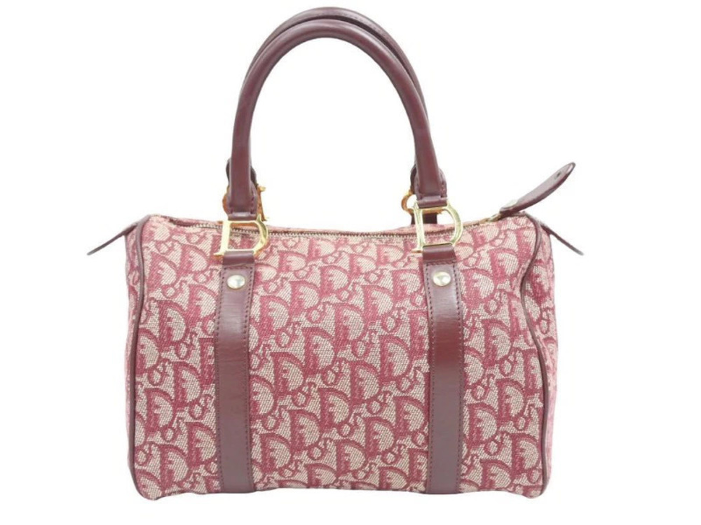 Christian Dior Trotter Boston Bag Bordeaux Purple Wine Red